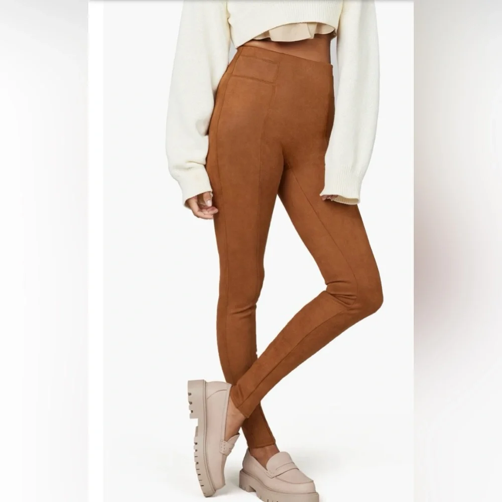 SPANX Faux Suede High-Waisted Leggings - Picture 2 of 12